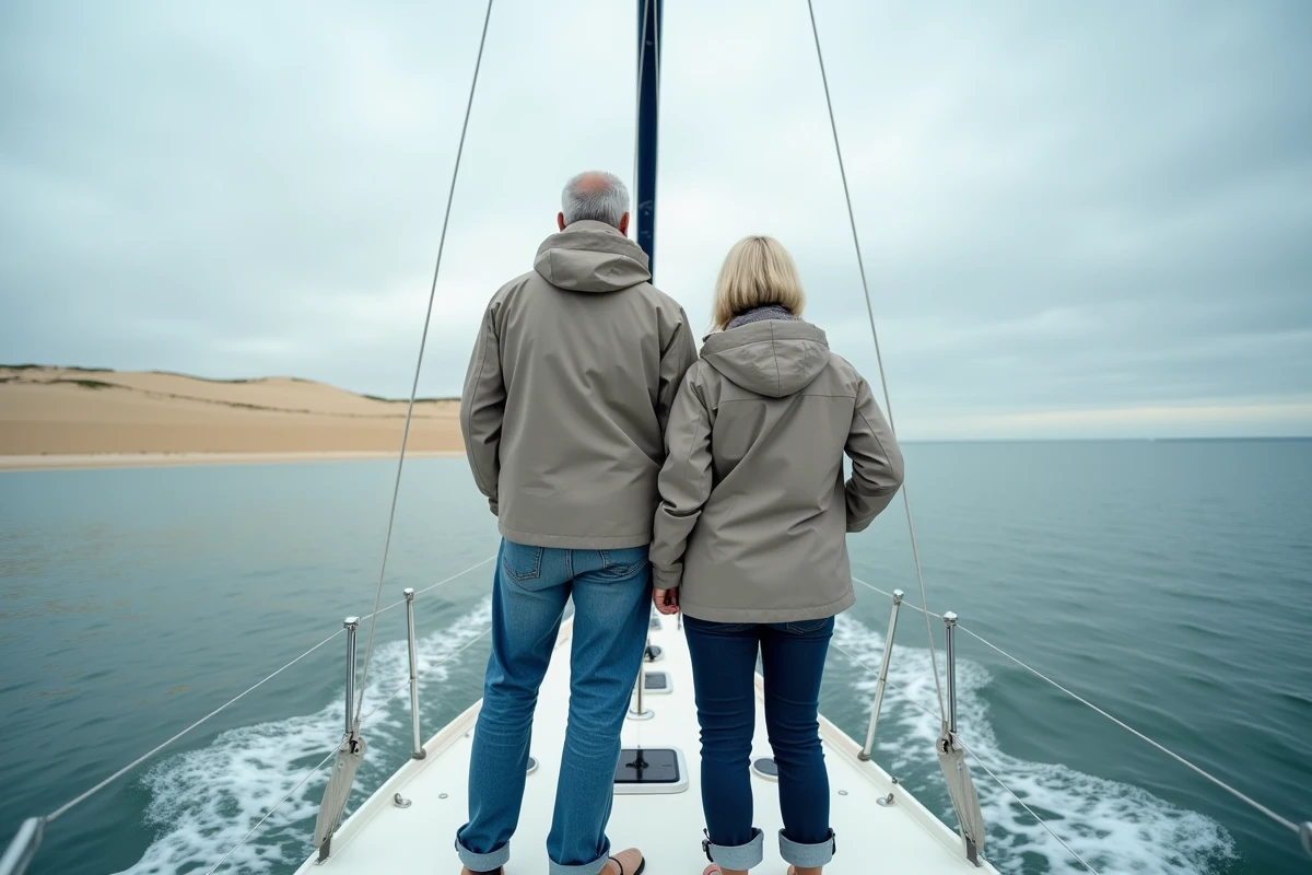 Couple à la voile avec vue sur la Dune du Pilat