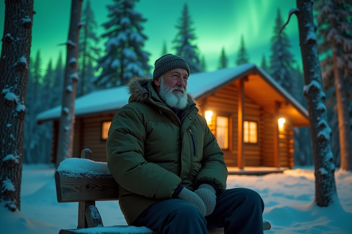 Homme âgé assis près d