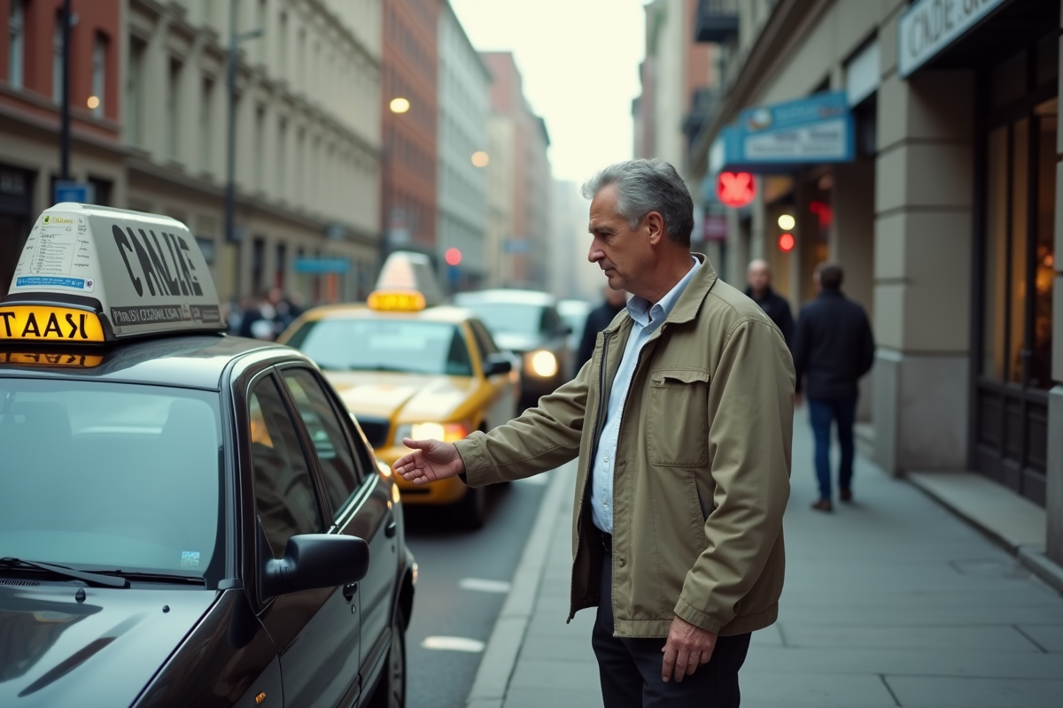 Homme vérifiant la plaque d