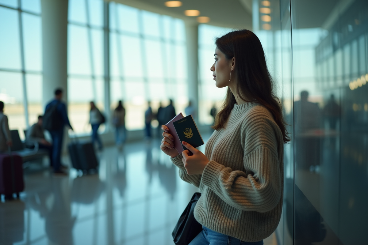 Jeune femme regardant dehors à l